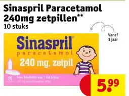 Kruidvat Sinaspril Paracetamol 240mg zetpillen aanbieding