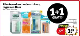 Kruidvat Alle A-merken tandenstokers, ragers en floss aanbieding