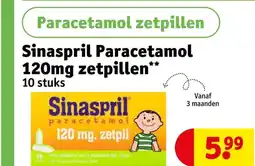 Kruidvat Sinaspril Paracetamol 120mg zetpillen aanbieding