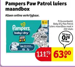 Kruidvat Pampers Paw Patrol luiers maandbox aanbieding