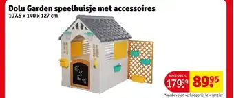 Kruidvat Dolu Garden speelhuisje met accessoires aanbieding