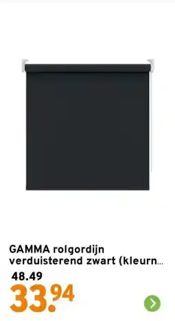 GAMMA GAMMA rolgordijn verduisterend zwart (kleurnr. 5710) 60x190 cm (bxh) aanbieding