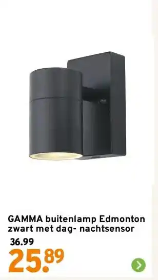 GAMMA GAMMA buitenlamp Edmonton zwart met dag- nachtsensor aanbieding