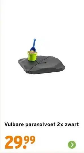 GAMMA Vulbare parasolvoet 2x zwart aanbieding