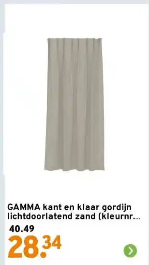 GAMMA GAMMA kant en klaar gordijn lichtdoorlatend zand (kleurnr. 1382) 140x270 cm (bxh) aanbieding