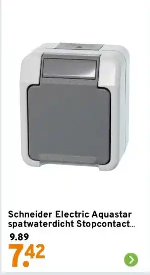GAMMA Schneider Electric Aquastar spatwaterdicht Stopcontact Enkel RA aanbieding