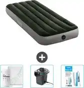 Bol.com Intex Luchtbed - 1-Persoons - 76 x 191 x 25 cm - Groen - Hoeslaken - Pomp en Reparatieset aanbieding