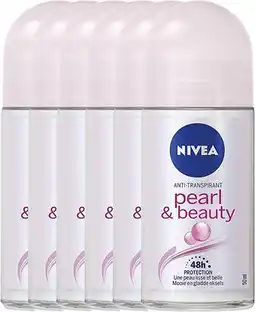 Bol.com Nivea - Deodorant Roll-On - Pearl & Beauty - 6 x 50ml - Voordeelverpakking aanbieding