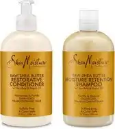 Bol.com Shea Moisture Raw Shea Butter - Shampoo & Conditioner Restorative - Set of 2 x 384 ml aanbieding