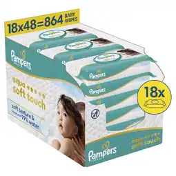 Etos Pampers Aqua Soft Touch Billendoekjes 18x48 stuks aanbieding