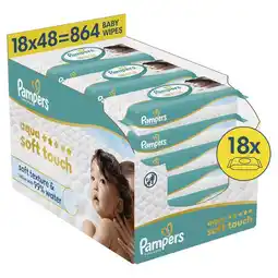 Etos Pampers Aqua Soft Touch Billendoekjes 18x48 stuks aanbieding