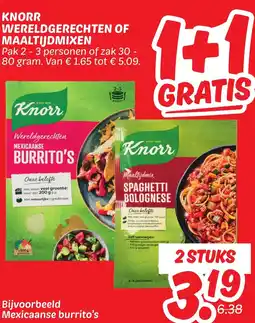 Dekamarkt Knorr wereldgerechten of maaltijdmixen aanbieding
