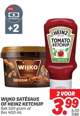 Dekamarkt Wijko satésaus of heinz ketchup aanbieding