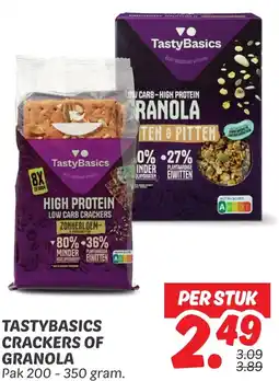 Dekamarkt Tastybasics crackers of granola aanbieding