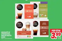 Dekamarkt Nescafé of starbucks dolce gusto cups aanbieding