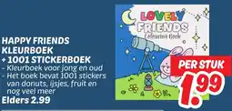 Dekamarkt Happy friends kleurboek +1001 stickerboek aanbieding
