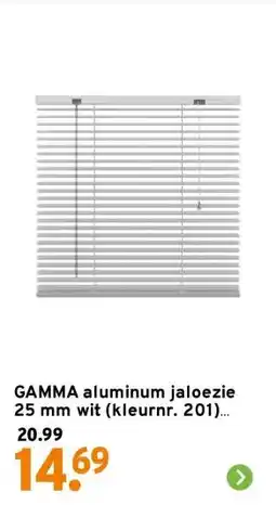 GAMMA GAMMA aluminum jaloezie 25 mm wit (kleurnr. 201) 60x130 cm (bxh) aanbieding