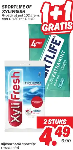 Dekamarkt Sportlife of xylifresh aanbieding