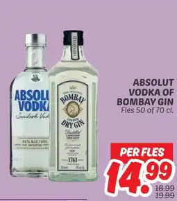 Dekamarkt Absolut vodka of bombay gin aanbieding