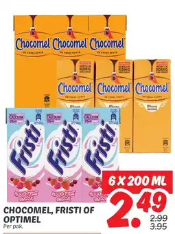 Dekamarkt Chocomel, fristi of optimel aanbieding