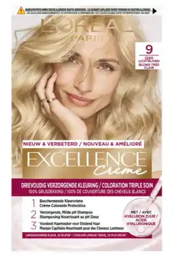 De Online Drogist L'Oréal Paris Excellence Creme - 9 Zeer Lichtblond aanbieding
