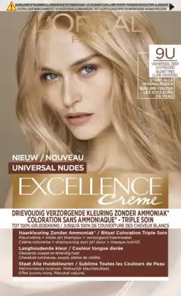 De Online Drogist L'Oréal Paris Excellence Creme - 9U Universeel Zeer Lichtblond aanbieding