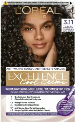 De Online Drogist L'Oréal Paris Excellence Cool Creme - 3.11 Ultra As Donkerbruin aanbieding