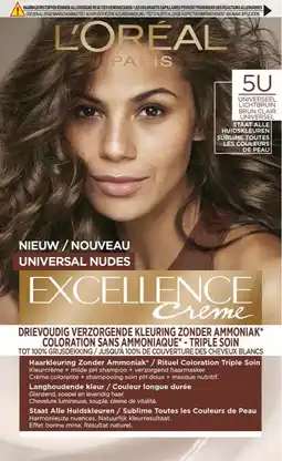 De Online Drogist L'Oréal Paris Excellence Creme - 5U Universeel Lichtbruin aanbieding