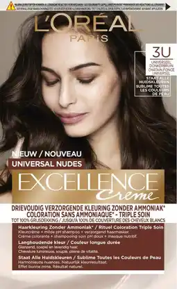 De Online Drogist L'Oréal Paris Excellence Creme - 3U Universeel Donkerbruin aanbieding
