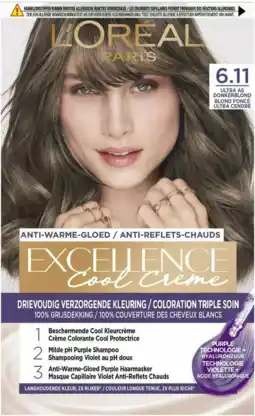 De Online Drogist L'Oréal Paris Excellence Cool Creme - 6.11 Ultra As Donkerblond 1ST aanbieding
