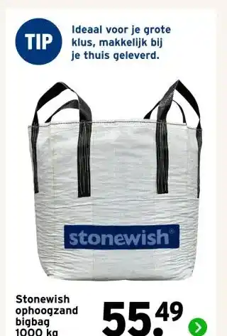 GAMMA Stonewish ophoogzand bigbag aanbieding