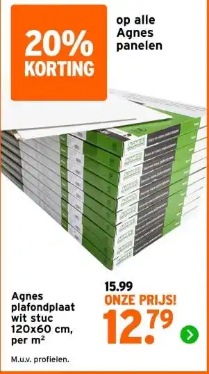 GAMMA Agnes plafondplaat wit stuc aanbieding