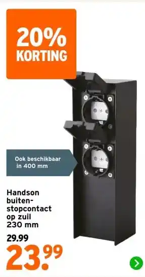 GAMMA Handson buiten- stopcontact op zuil aanbieding