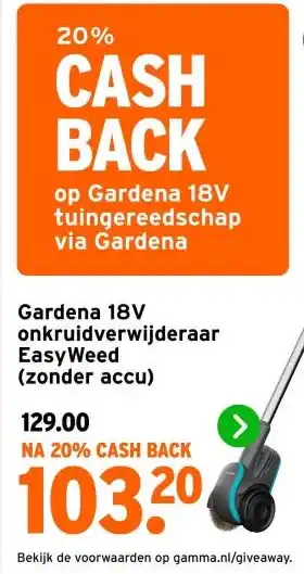 GAMMA Gardena 18V onkruidverwijderaar EasyWeed aanbieding