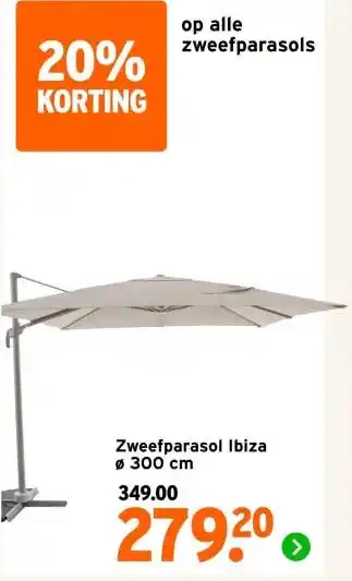 GAMMA Zweefparasol Ibiza aanbieding