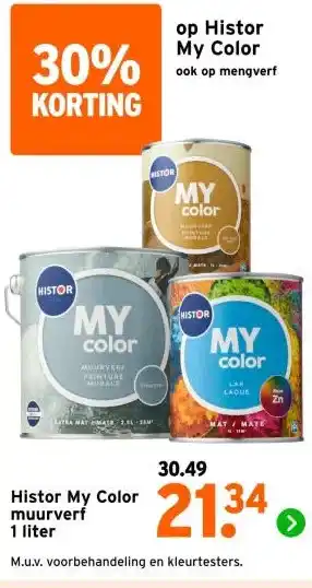 GAMMA Histor My Color muurverf aanbieding