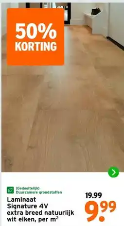 GAMMA Laminaat Signature 4V extra breed natuurlijk wit eiken, aanbieding