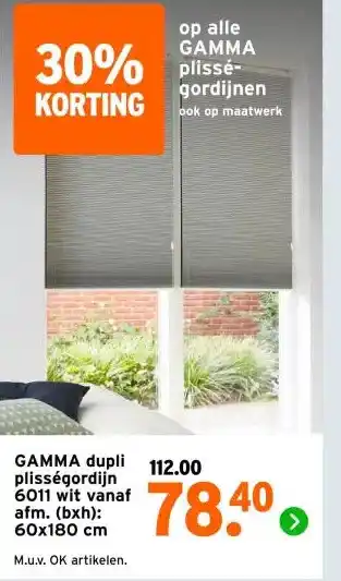 GAMMA GAMMA dupli plisségordijn aanbieding