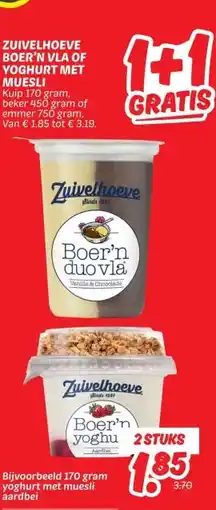 Dekamarkt ZUIVELHOEVE BOER'N VLA OF YOGHURT MET MUESLI aanbieding
