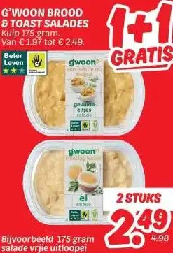 Dekamarkt G'WOON BROOD & TOAST SALADES aanbieding