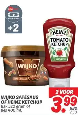 Dekamarkt WIJKO SATÉSAUS OF HEINZ KETCHUP aanbieding