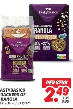 Dekamarkt TASTYBASICS CRACKERS OF GRANOLA aanbieding