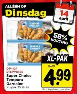 Vomar Voordeelmarkt DIEPVRIES Super Choice Tempura Garnalen aanbieding