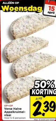 Vomar Voordeelmarkt Verse Halve Appelkruimel-vlaai aanbieding
