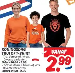 Dekamarkt KONINGSDAG TRUI OF T-SHIRT aanbieding