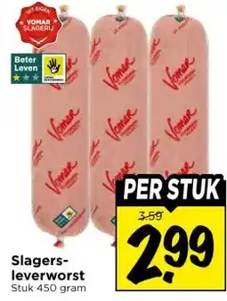 Vomar Voordeelmarkt Slagers- leverworst aanbieding