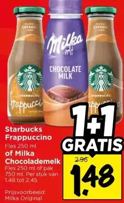 Vomar Voordeelmarkt Starbucks Frappuccino of Milka Chocolademelk aanbieding