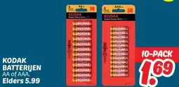 Dekamarkt KODAK BATTERIJEN AA of AAA. aanbieding