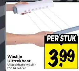 Vomar Voordeelmarkt Waslijn Uittrekbaar aanbieding