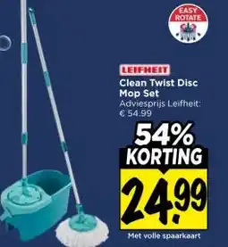 Vomar Voordeelmarkt Clean Twist Disc Mop Set aanbieding